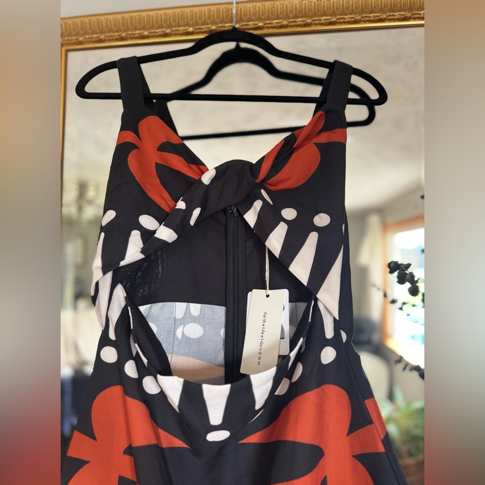 Commense Black, Rust & White Printed Maxi Dress - Picture 3 of 7